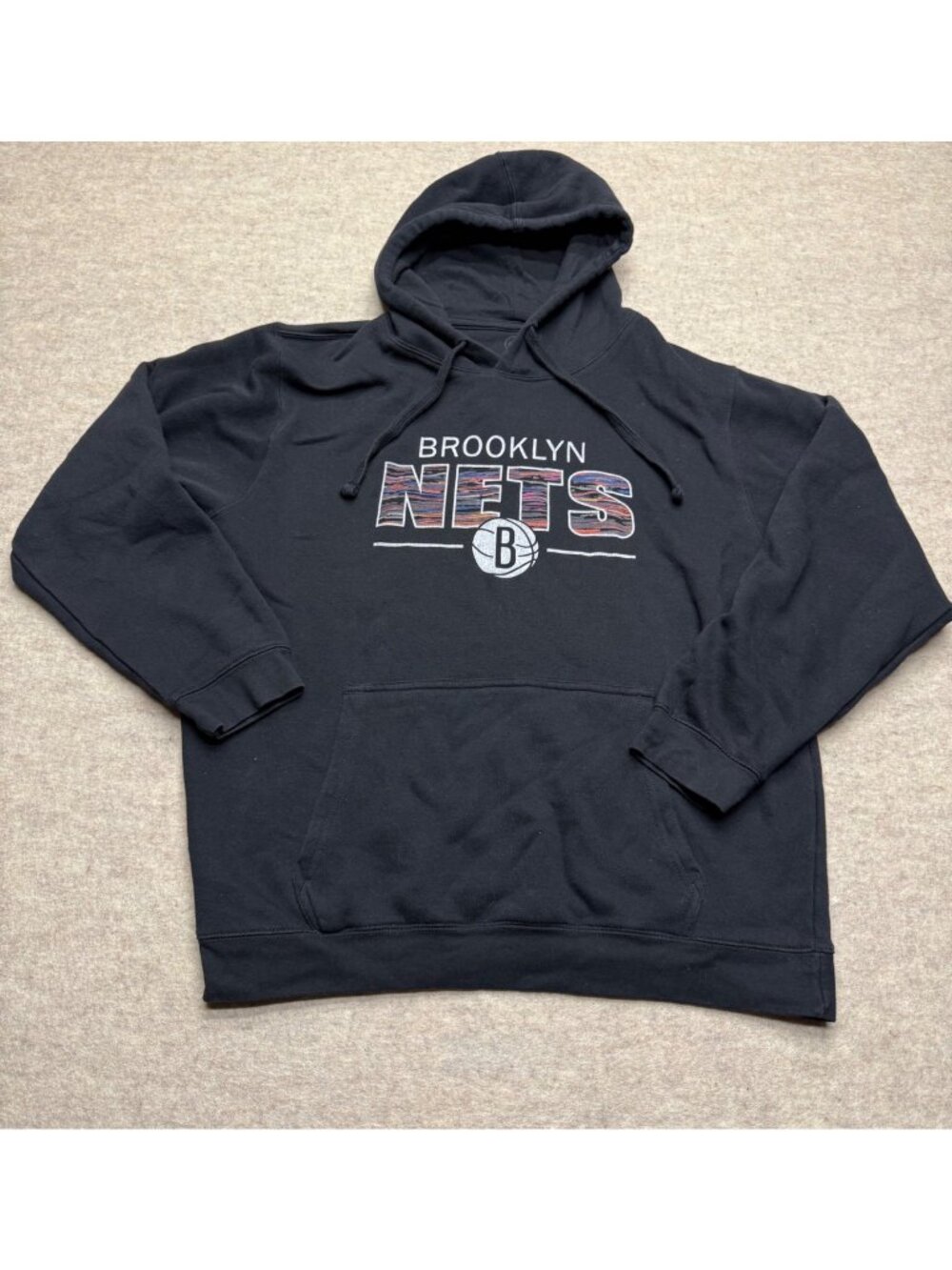 FISLL Brooklyn Nets NBA Black Sweatshirt Hoodie Men's Large